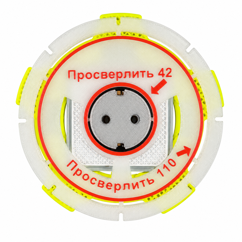 Розетка круглая скрытого монтажа под плитку и керамогранит